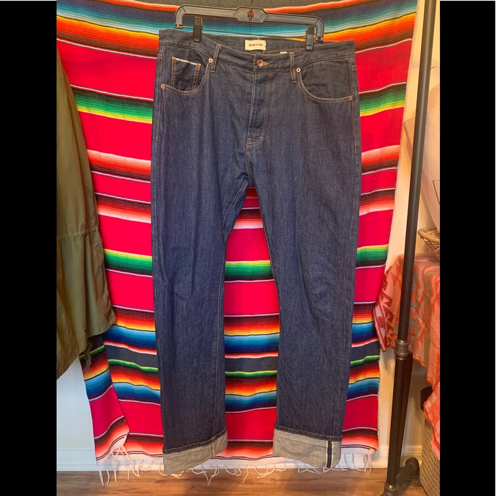 Taylor Stitch Slim Fit Selvedge Denim Jean Size 36x34 Organic Green Line